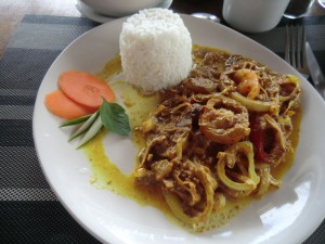 mon super plat végétarien à base de bananes et curry